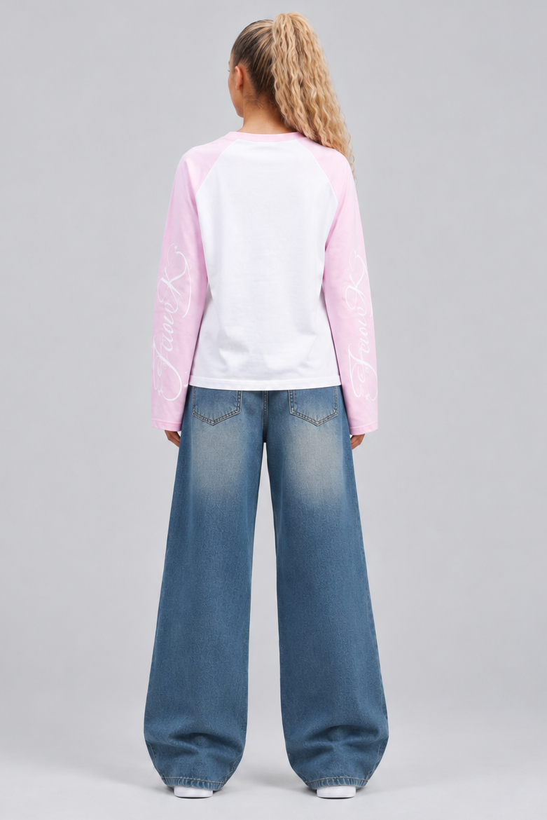 FourK Signature Cropped Longsleeve – Pink