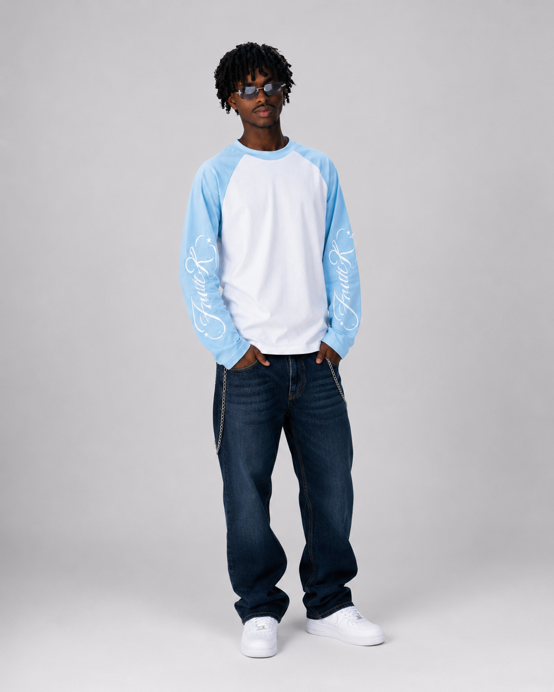 FourK Signature Cropped Longsleeve – Baby Blue